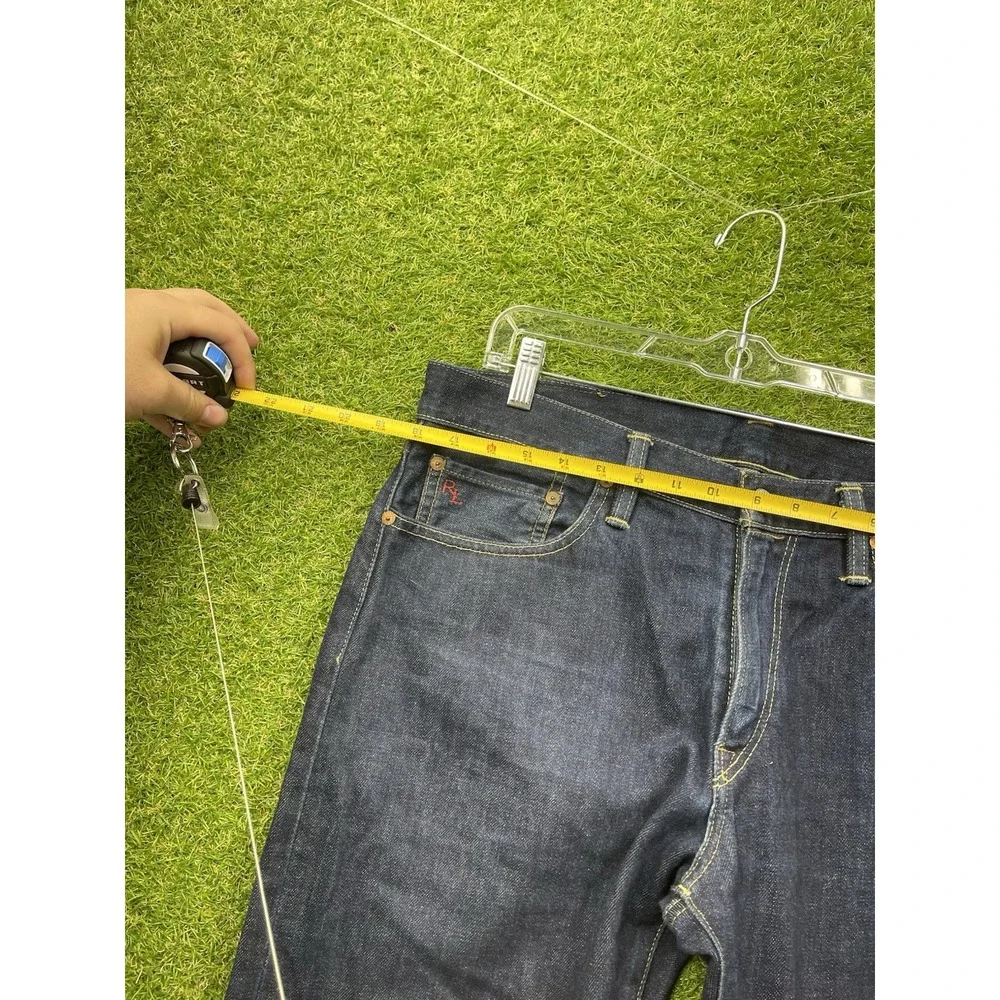 Polo Ralph Lauren Jeans Mens 38x34 Dark 605 Varick Selvedge Slim Fit Casual